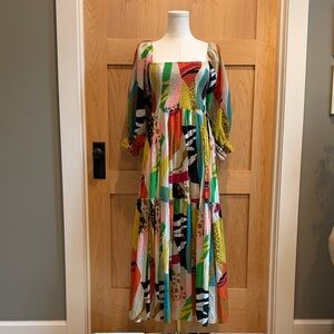 Fate “Bring Your Love” Cotton Maxi Dress | Colorful Patchwork Print | Size M